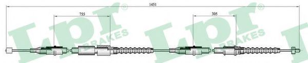 Трос ручного тормоза LPR C0564B
