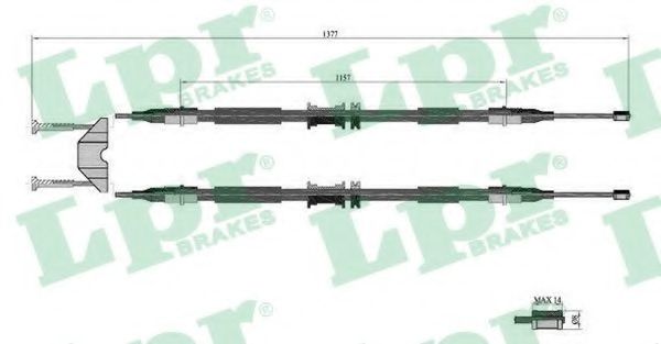 Трос ручного тормоза LPR C0595B