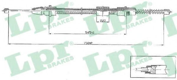 Трос ручного тормоза LPR C0634B