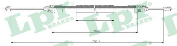 Трос ручного тормоза LPR C0710B