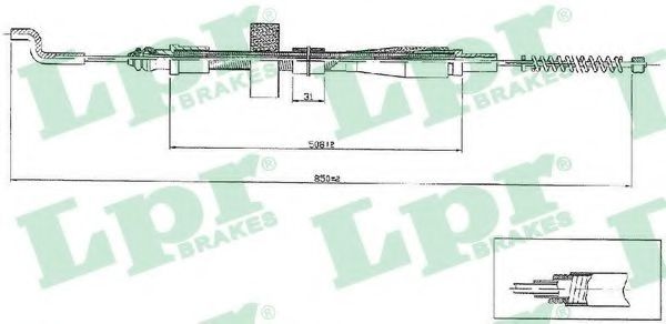 Трос ручного тормоза LPR C0971B