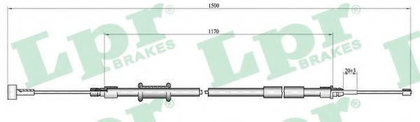 Трос ручного тормоза LPR C1009B