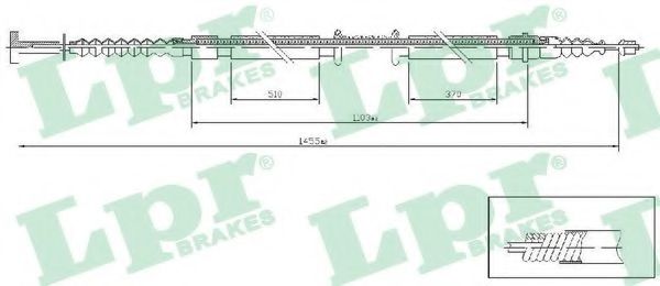 Трос ручного тормоза LPR C1238B