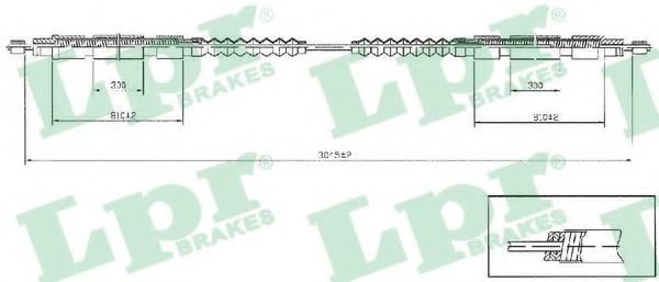Трос ручного тормоза LPR C1256B