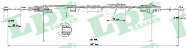 Трос ручного тормоза LPR C1578B