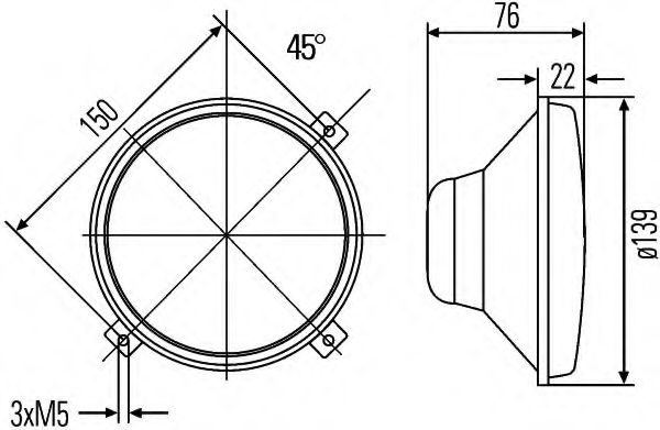 Основная фара BEHR/HELLA 1A3 996 162-021 Основная фара BEHR/HELLA 1A3 996 162-021