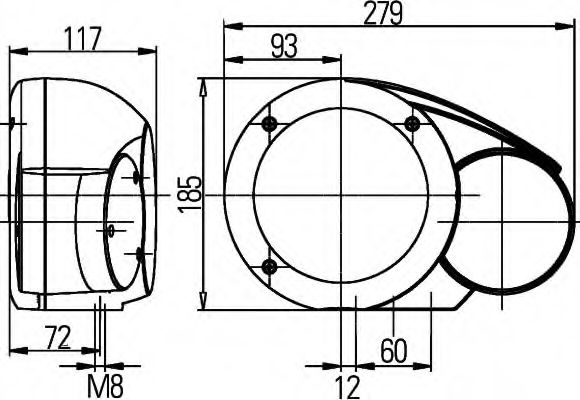 Основная фара BEHR/HELLA 1E3 996 160-671 Основная фара BEHR/HELLA 1E3 996 160-671
