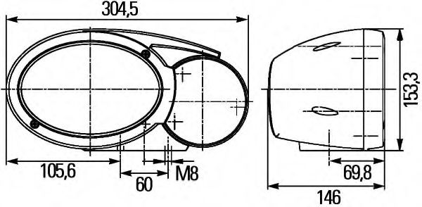 Основная фара BEHR/HELLA 1EB 996 167-038 Основная фара BEHR/HELLA 1EB 996 167-038