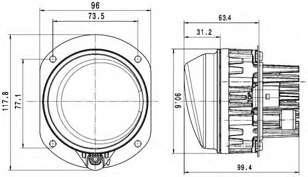 Противотуманная фара BEHR/HELLA 1N0 011 988-051 Противотуманная фара BEHR/HELLA 1N0 011 988-051