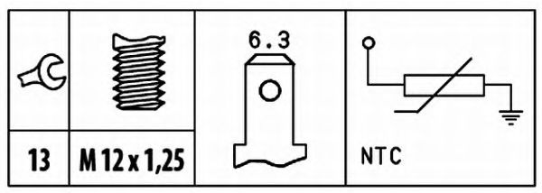 Датчик температуры охлаждающей жидкости BEHR/HELLA 6PT 009 309-491 Датчик температуры охлаждающей жидкости BEHR/HELLA 6PT 009 309-491