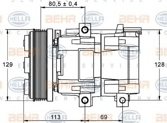 Компрессор кондиционера BEHR/HELLA 8FK 351 113-391