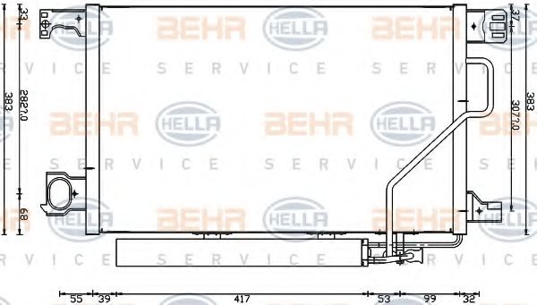 Радиатор кондиционера BEHR/HELLA 8FC 351 317-504