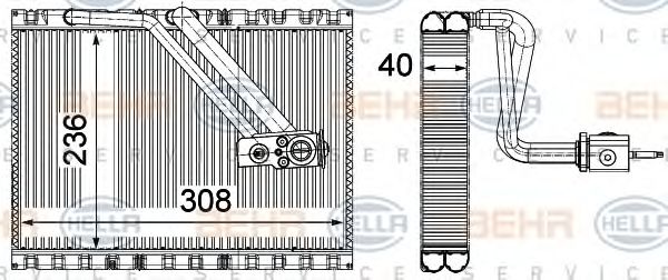 Испаритель кондиционера MERCEDES-BENZ A0008300802