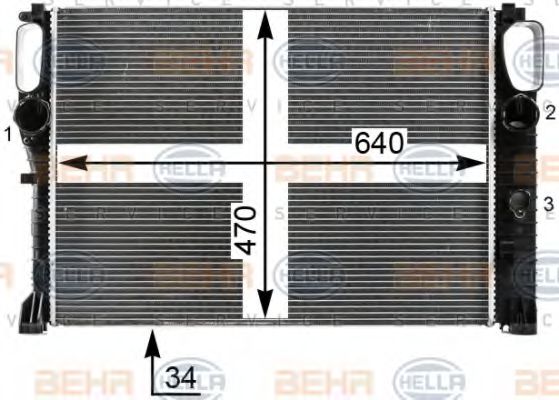 Радиатор охлаждения двигателя BEHR/HELLA 8MK 376 700-591