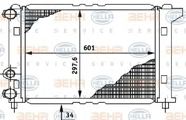 Радиатор охлаждения двигателя BEHR/HELLA 8MK 376 706-311
