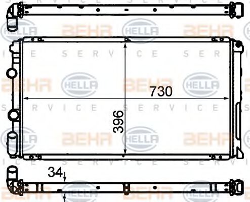 Радиатор охлаждения двигателя BEHR/HELLA 8MK 376 708-451