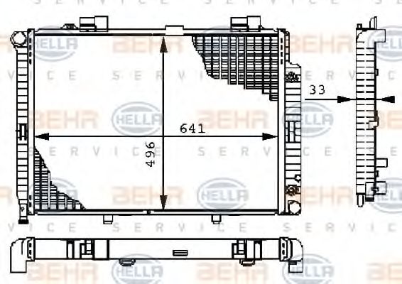 Радиатор охлаждения двигателя BEHR/HELLA 8MK 376 710-234