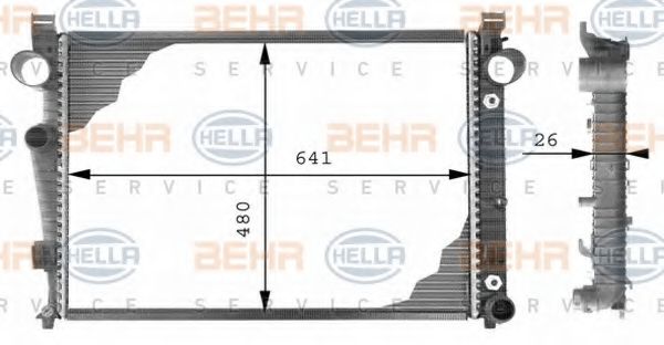 Радиатор охлаждения двигателя BEHR/HELLA 8MK 376 710-281