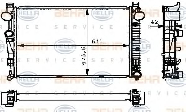 Радиатор охлаждения двигателя BEHR/HELLA 8MK 376 710-294