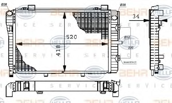 Радиатор охлаждения двигателя BEHR/HELLA 8MK 376 711-251