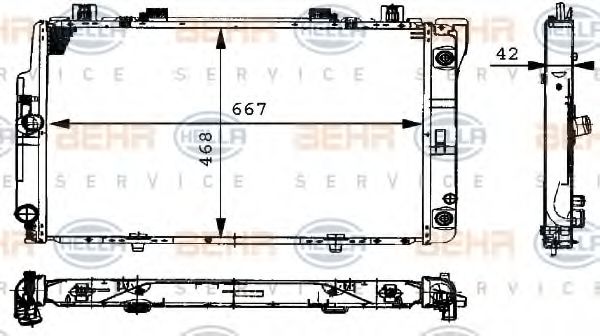 Радиатор охлаждения двигателя BEHR/HELLA 8MK 376 711-524