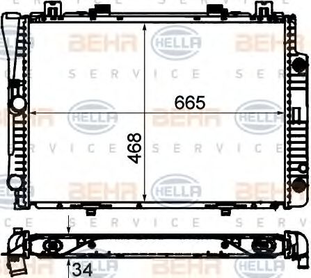 Радиатор охлаждения двигателя BEHR/HELLA 8MK 376 712-201