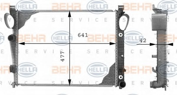 Радиатор охлаждения двигателя BEHR/HELLA 8MK 376 712-574