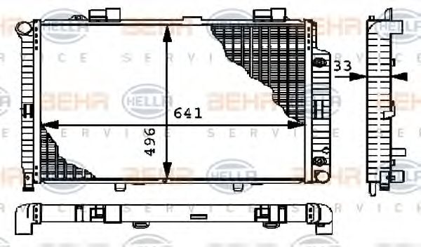 Радиатор охлаждения двигателя BEHR/HELLA 8MK 376 712-581
