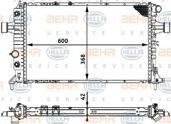 Радиатор охлаждения двигателя BEHR/HELLA 8MK 376 713-014