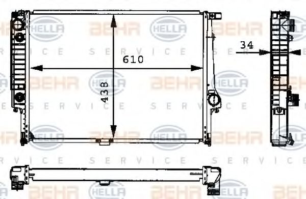 Радиатор охлаждения двигателя BEHR/HELLA 8MK 376 713-071