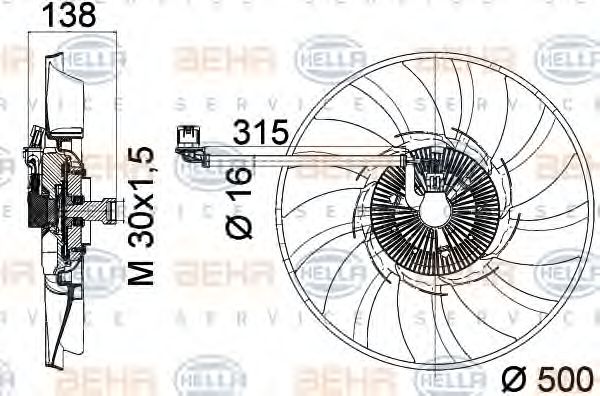 Вентилятор охлаждения двигателя LAND ROVER LR023392