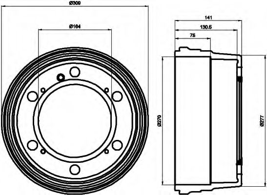 Тормозной барабан BEHR/HELLA 8DT 355 301-661