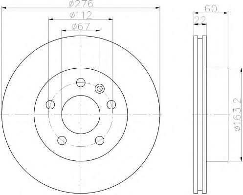 Тормозной диск BEHR/HELLA 8DD 355 104-521