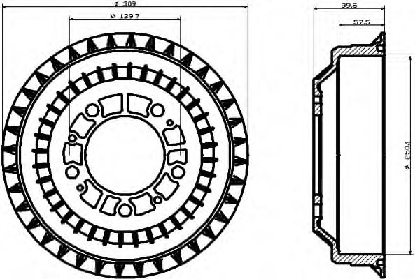 Тормозной барабан BEHR/HELLA 8DT 355 301-991