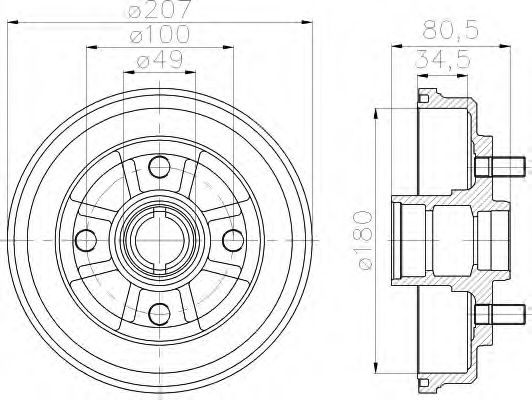 Тормозной барабан BEHR/HELLA 8DT 355 302-061