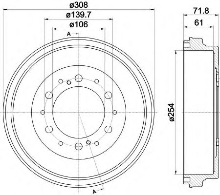 Тормозной барабан BEHR/HELLA 8DT 355 302-421