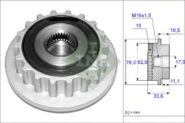 Муфта генератора INA 535 0118 10