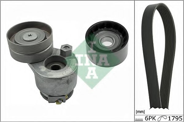 Комплект ролика ремня генератора INA 529 0124 10
