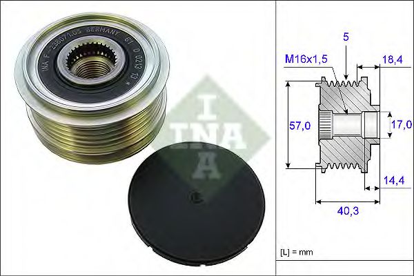 Муфта генератора INA 535 0187 10