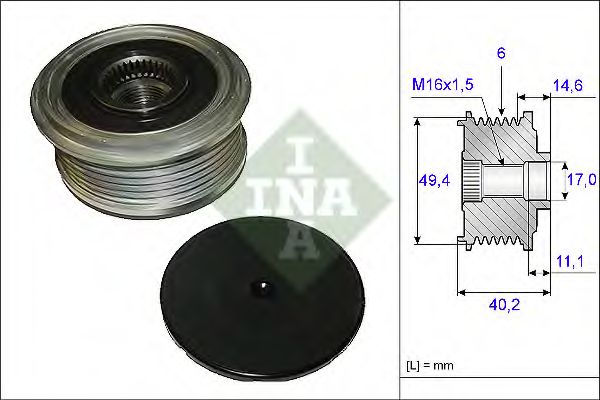 Муфта генератора INA 535 0124 10