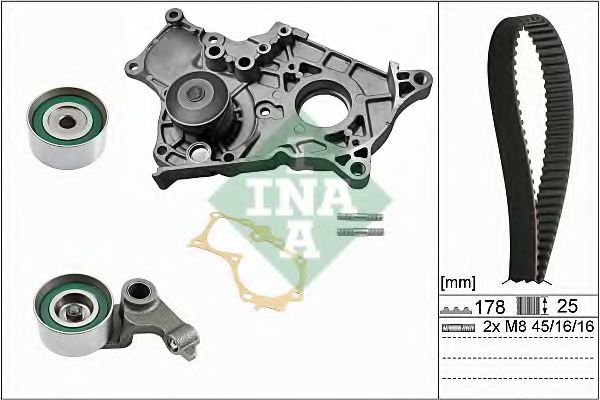 Комплект ГРМ с помпой INA 530 0422 30