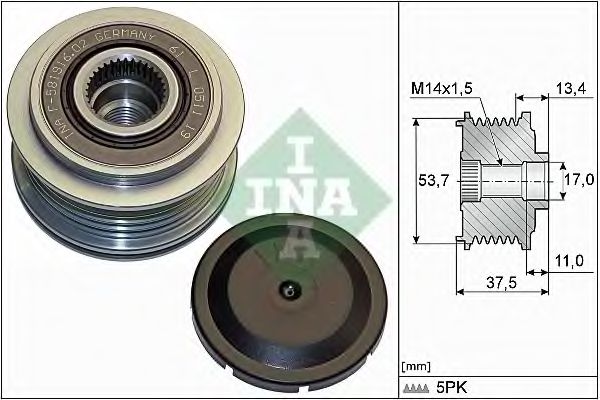 Муфта генератора INA 535 0278 10