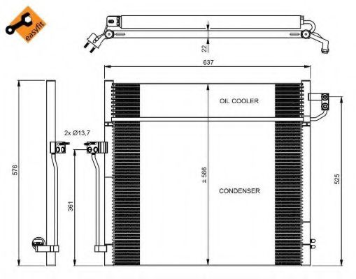 Радиатор кондиционера NRF 350080 Радиатор кондиционера NRF 350080