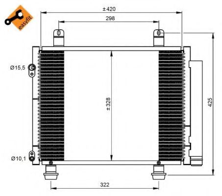 Радиатор кондиционера NRF 350208 Радиатор кондиционера NRF 350208