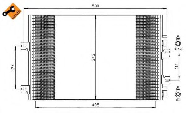 Радиатор кондиционера NRF 35543 Радиатор кондиционера NRF 35543