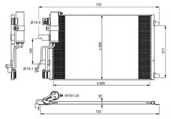 Радиатор кондиционера NRF 35975