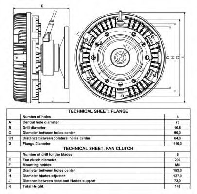 Вискомуфта вентилятора NRF 49004