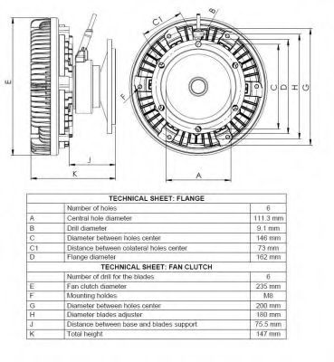 Вискомуфта вентилятора NRF 49070