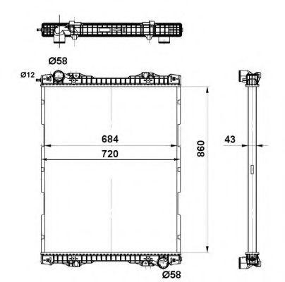 Радиатор охлаждения двигателя NRF 509743