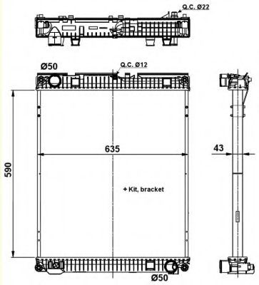 Радиатор охлаждения двигателя NRF 509873